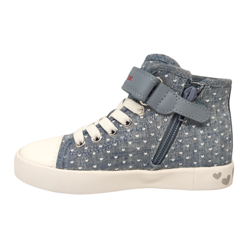Sneakers alta ciak bambina color jeans-avio con ciliegie - Geox