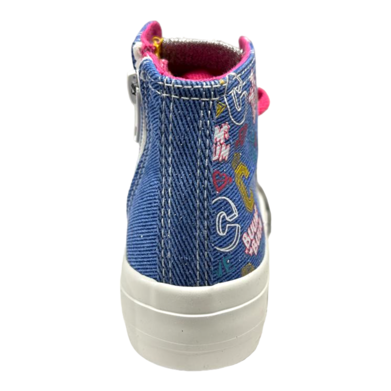 Sneakers alta per bambina in tessuto jeans Charlotte M. con lacci elastici e zip laterale – Easy Shoes 4 Sneakers alta per bambina in tessuto jeans Charlotte M. con lacci elastici e zip laterale – Easy Shoes
