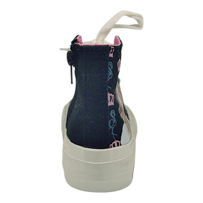 Sneakers alta per bambina in tessuto nera Charlotte M. con lacci elastici e zip laterale – Easy Shoes 4 Sneakers alta per bambina in tessuto nera Charlotte M. con lacci e zip laterale – Easy Shoes