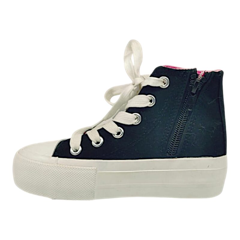 Sneakers alta per bambina in tessuto nera Charlotte M. con lacci elastici e zip laterale – Easy Shoes 3 Sneakers alta per bambina in tessuto nera Charlotte M. con lacci e zip laterale – Easy Shoes