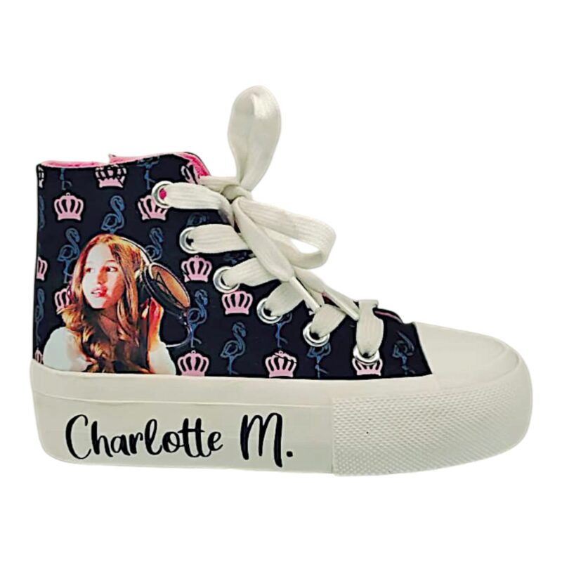 Sneakers alta per bambina in tessuto nera Charlotte M. con lacci elastici e zip laterale – Easy Shoes 2 Sneakers alta per bambina in tessuto nera Charlotte M. con lacci e zip laterale – Easy Shoes