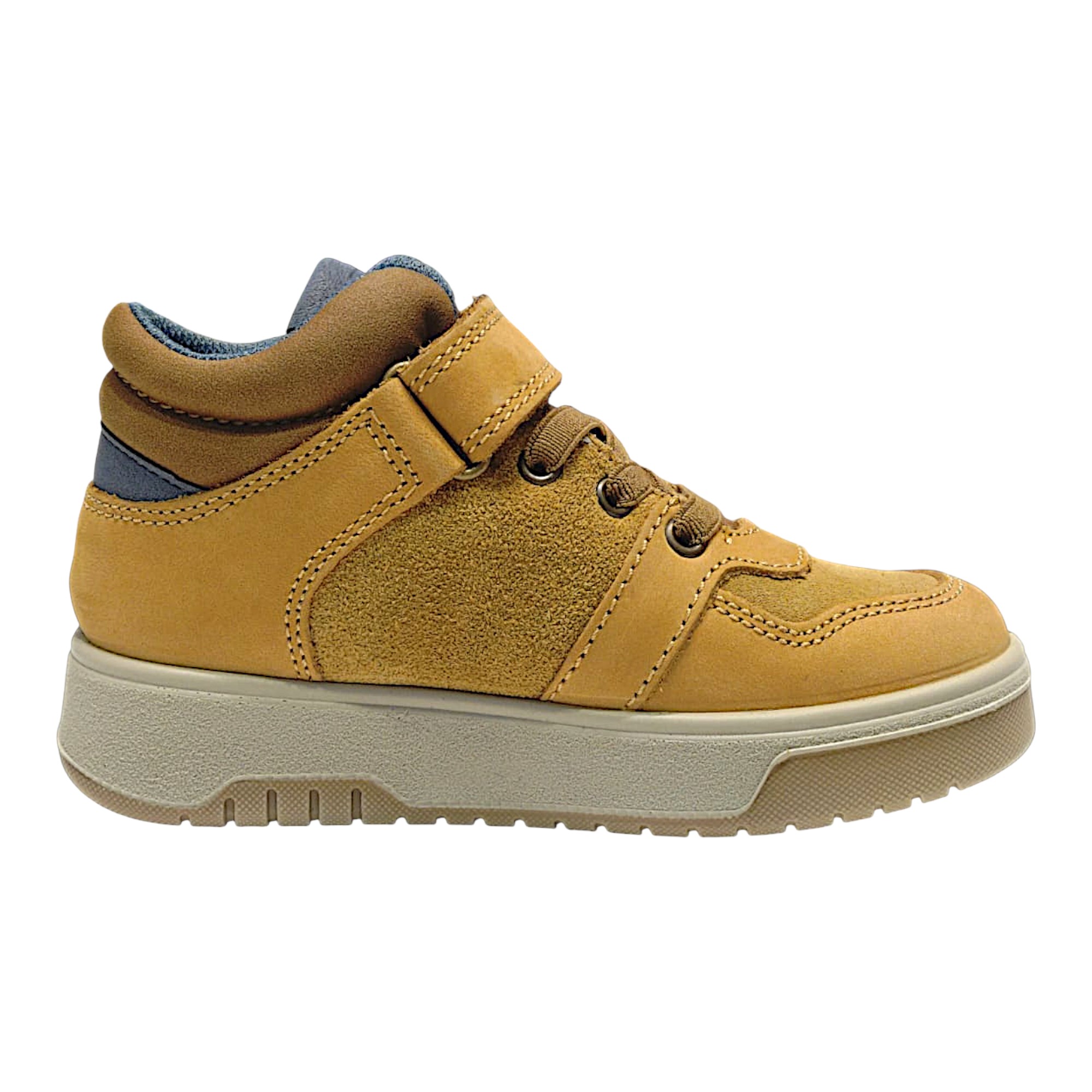 Sneakers alta senape con strappo e lacci elastici - Primigi