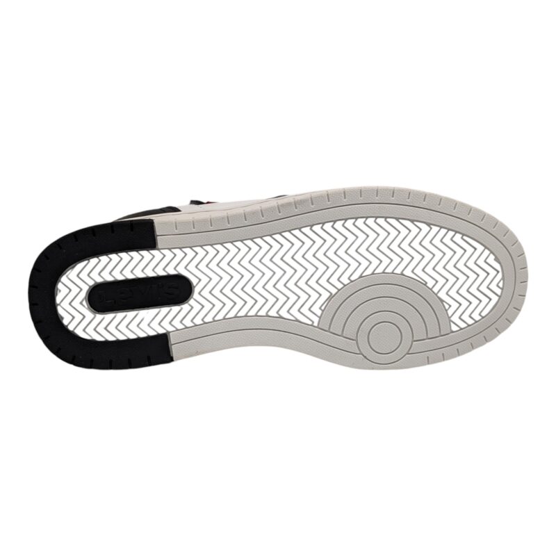 Sneakers alte bianco-grigie in similpelle per bambino con strappo e lacci elastici - Levi's 5 Sneakers alte bianco-grigie in similpelle per bambino con strappo e lacci elastici - Levi's