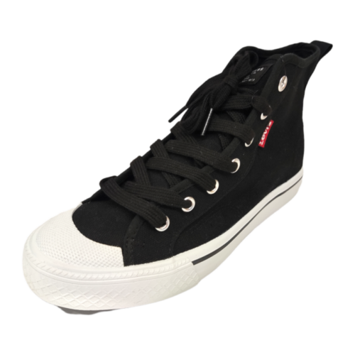 Sneakers alte nere tipo Converse in tessuto per bambina con lacci elastici - Levi's