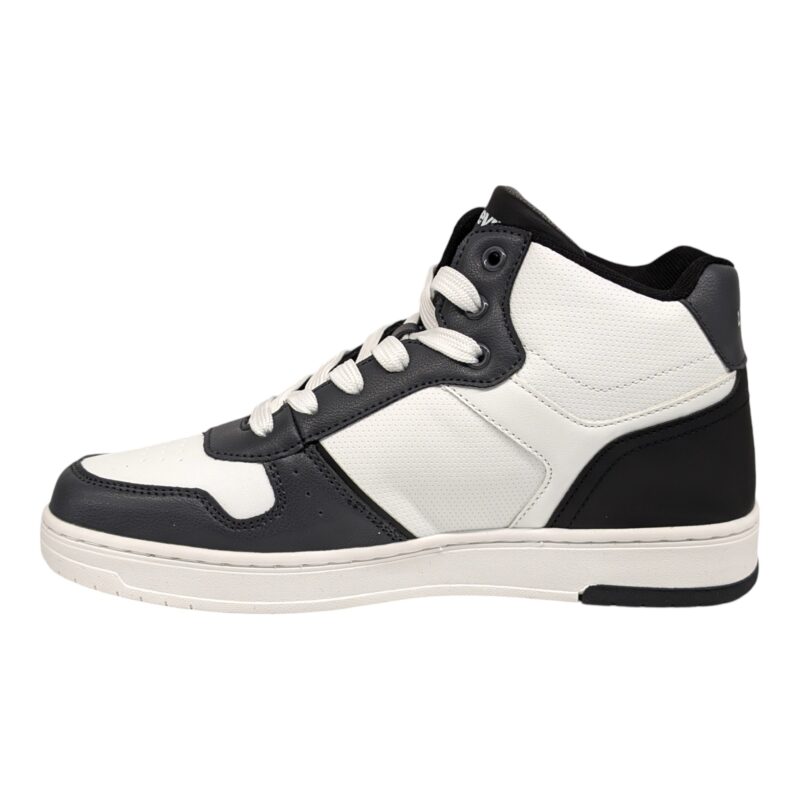 Sneakers alte per bambino bianco-grigie in similpelle con lacci - Levi's 3 Sneakers alte per bambino bianco-grigie in similpelle con lacci elastici - Levi's