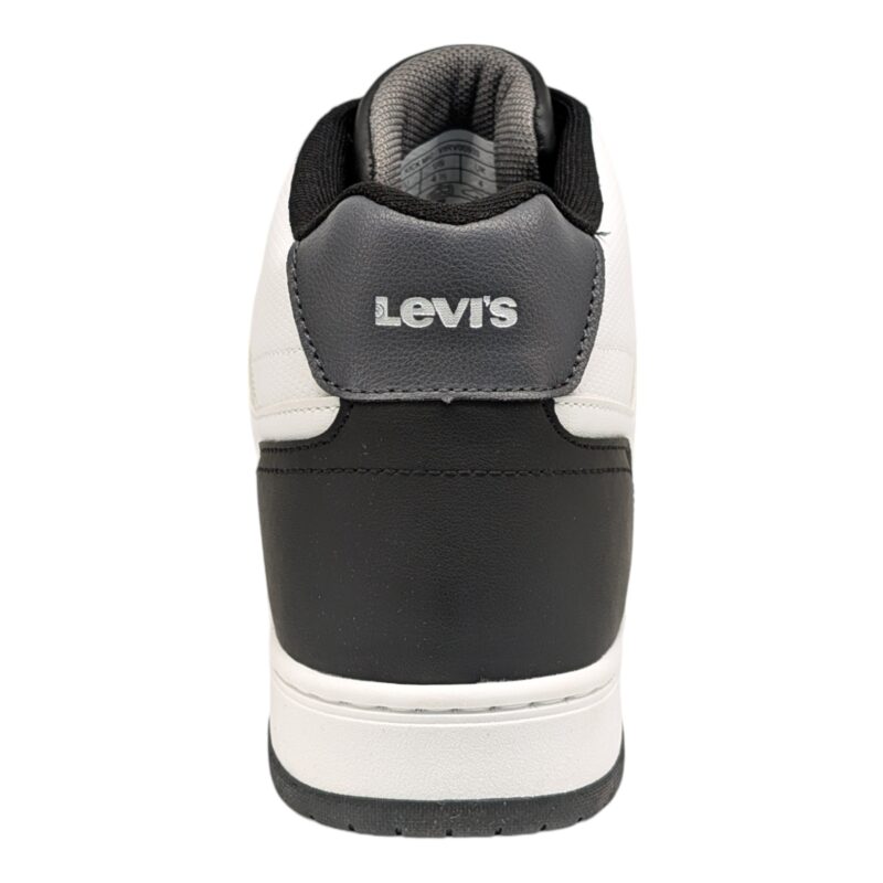 Sneakers alte per bambino bianco-grigie in similpelle con lacci - Levi's 4 Sneakers alte per bambino bianco-grigie in similpelle con lacci elastici - Levi's