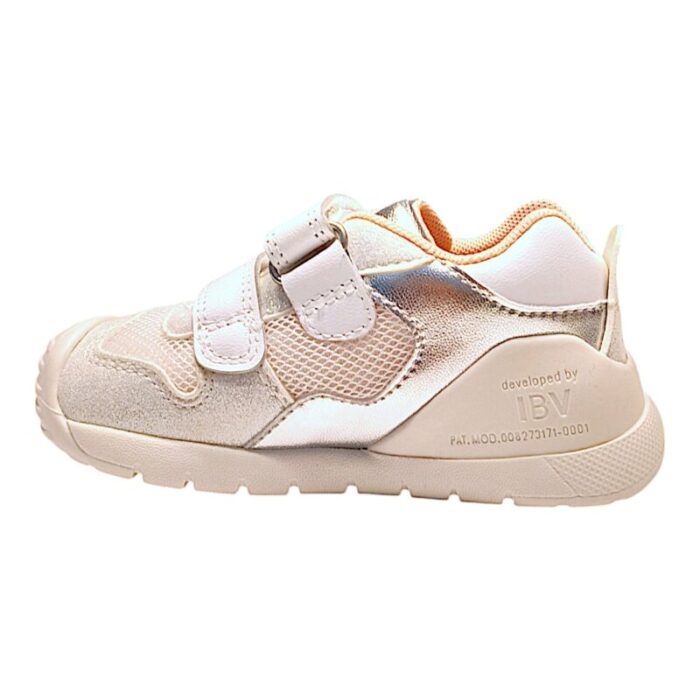Sneakers bambina bianco-rosa con doppio strappo - Biomecanics