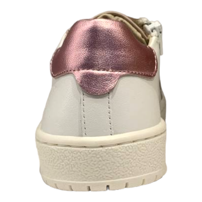 Sneakers bambina bianco-rosa glitter-metallic - Rossano