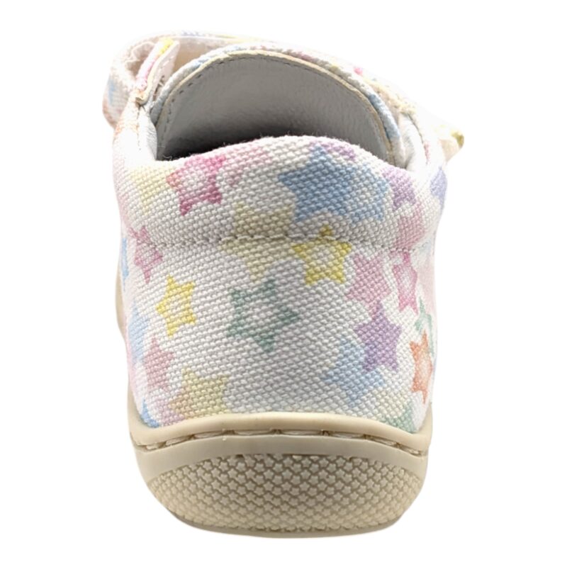 Sneakers bambina cocoon primi passi bianco multi stelle e doppio strappo - Naturino