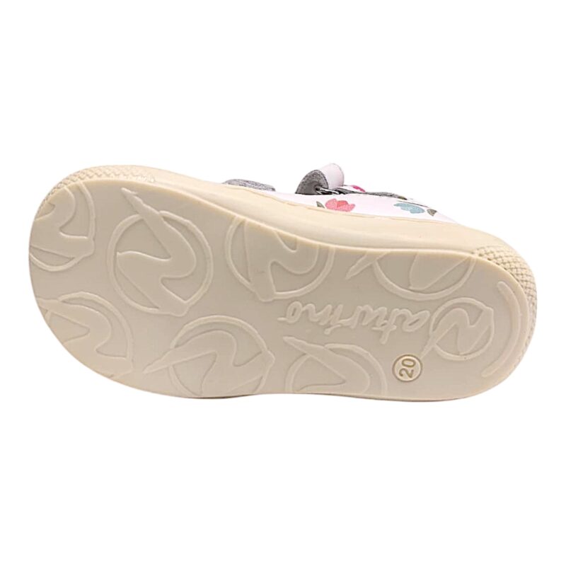 Sneakers bambina cocoon primi passi bianco white multi-tulipani e doppio strappo