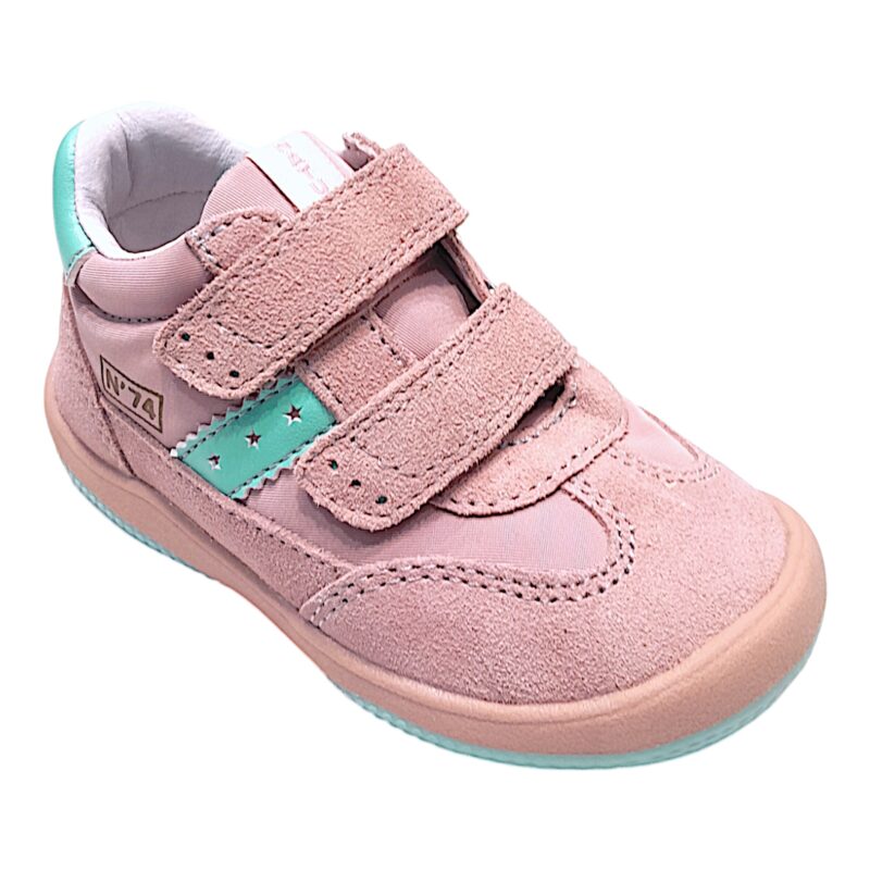 Sneakers bambina cocoon primi passi pink-turquoise con doppio strappo - Naturino