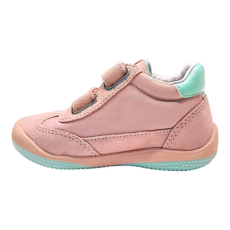 Sneakers bambina cocoon primi passi pink-turquoise con doppio strappo - Naturino