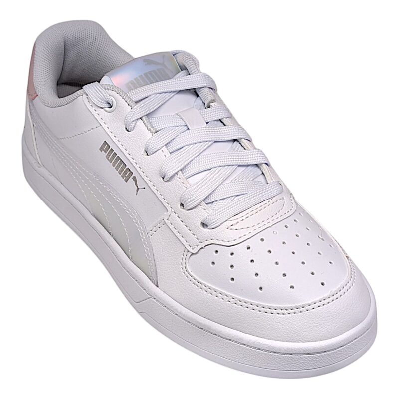Sneakers bambina in similpelle con lacci elastici holo-white-mist silver (lojacono) - Puma