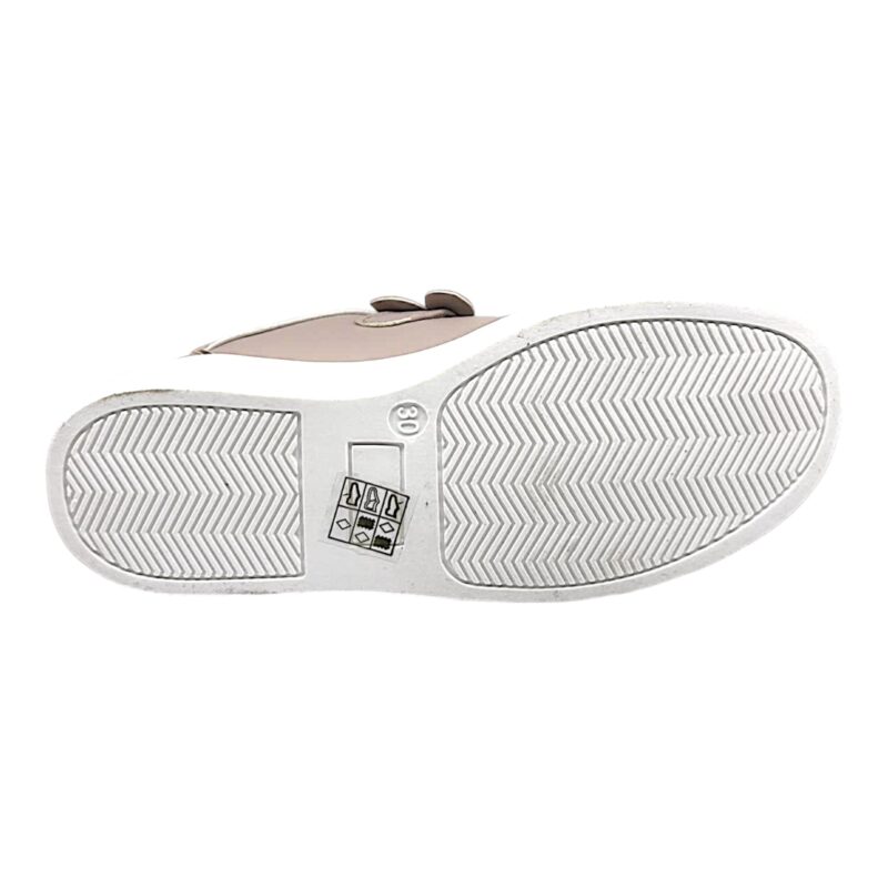 Sneakers bambina rosa cipria con dettagli dorati e fiori applicati – Asso 5 Sneakers bambina rosa cipria con dettagli dorati e fiori applicati – Asso