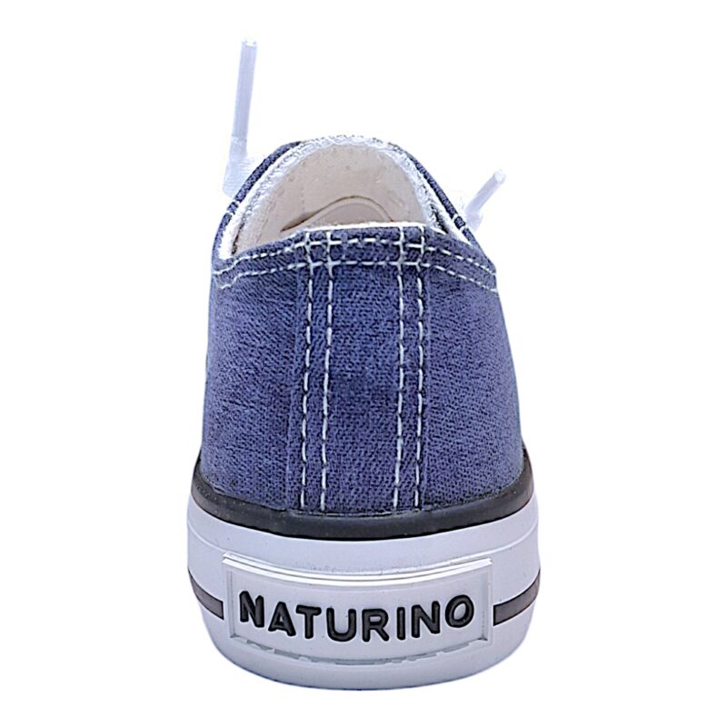 Sneakers bambina tipo converse bassa jeans in tessuto e lacci elastici - Naturino