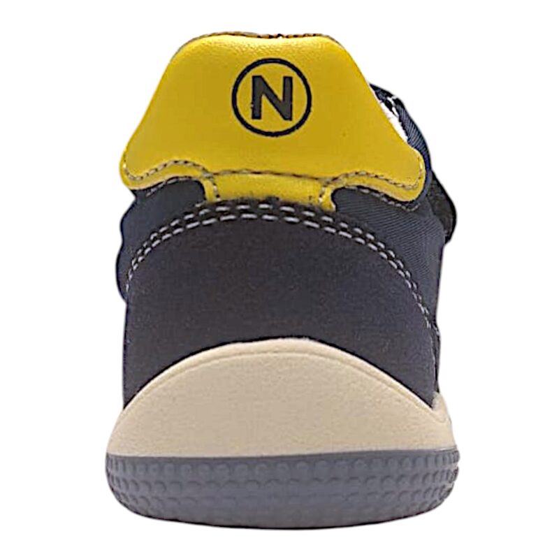 Sneakers bambino cocoon primi passi navy-white-yellow con doppio strappo - Naturino