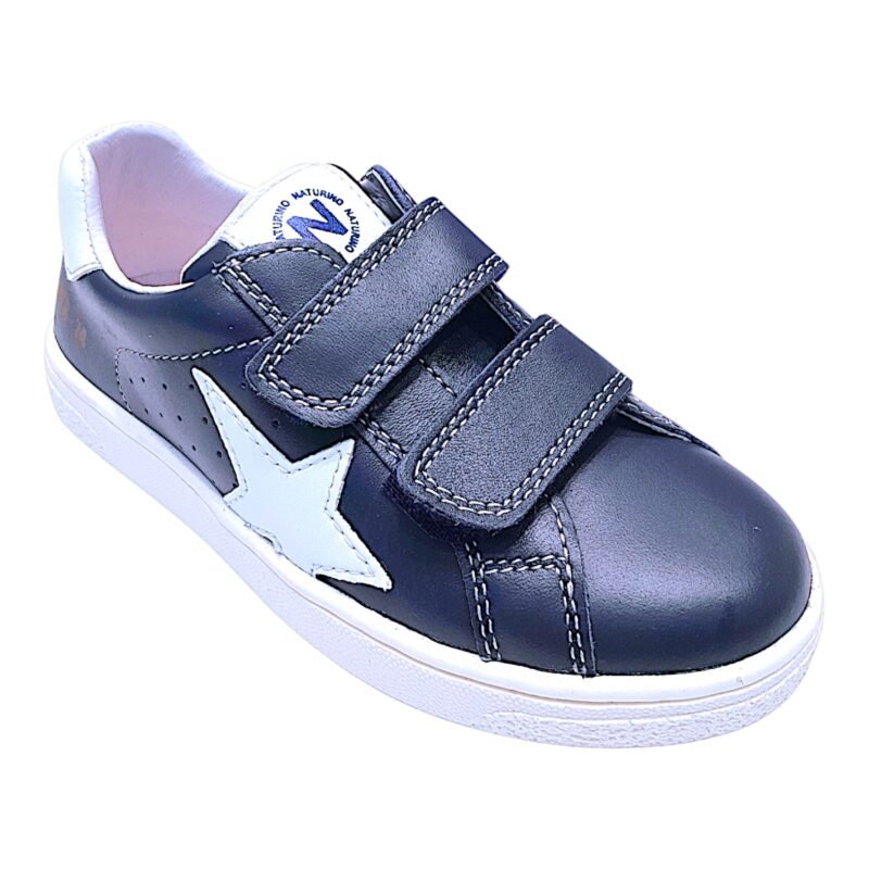 Sneakers bambino navy-white con stella bianca e doppio strappo - Naturino