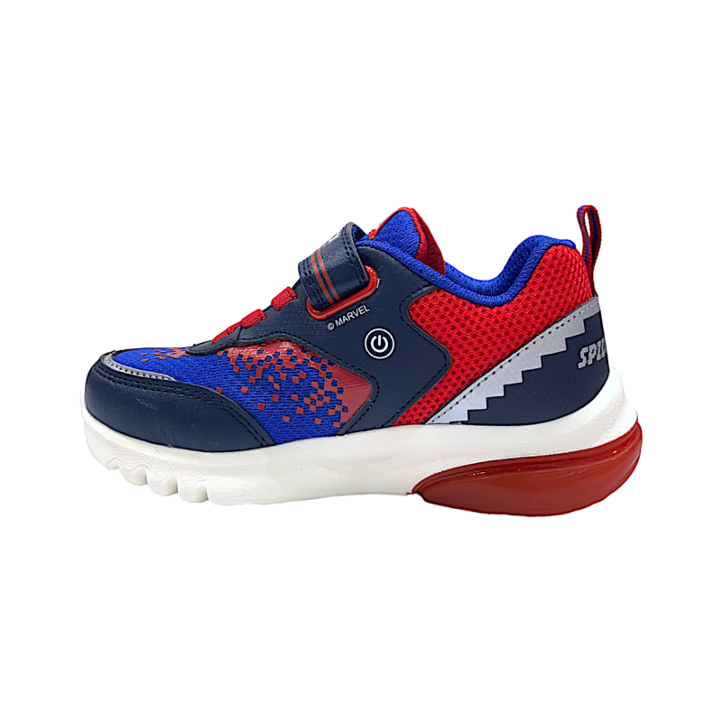 Sneakers bambino spider-man navy-red con strappo, lacci elastici e luci - Geox 3 Sneakers bambino spider-man navy-red con strappo, lacci elastici e luci - Geox