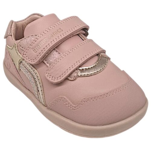 Sneakers barefoot primi passi rosa per bambina con stella cometa oro e due strappi - Biomecanics 9 Sneakers barefoot primi passi rosa per bambina con stella cometa oro e due strappi - Biomecanics
