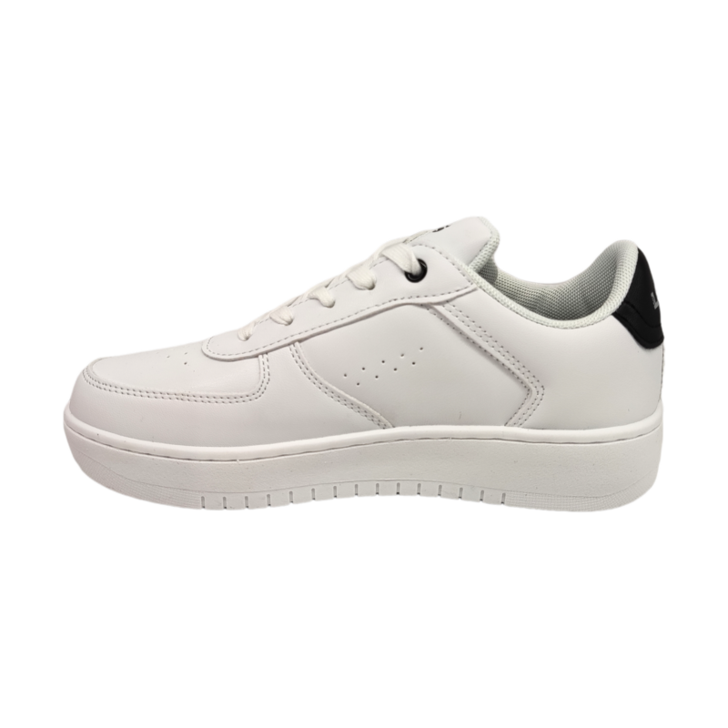 Sneakers bianche in similpelle per bambina con scritte Levi's nere e lacci - Levi's 3 Sneakers bianche in similpelle per bambina con scritte Levi's nere e lacci elastici - Levi's