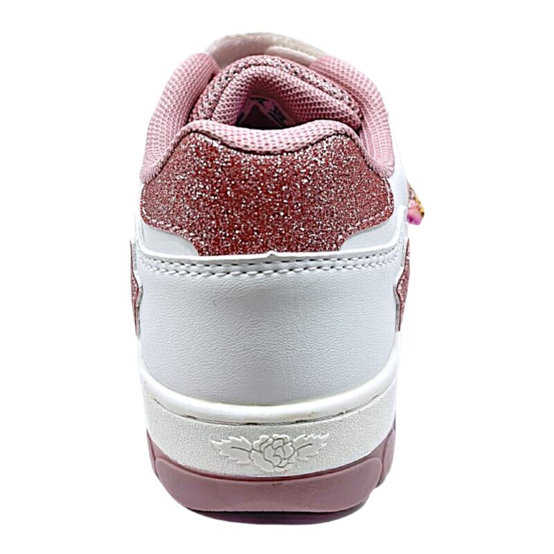 Sneakers bianche per bambina con stelle glitterate fucsia, orsetto laterale, gonna rimovibile, luci, chiusura a strappo e lacci elastici - Lelli Kelly 4 Sneakers bianche per bambina con stelle glitter fucsia, orsetto laterale, gonna removibile, strappo e lacci elastici - Lelli Kelly