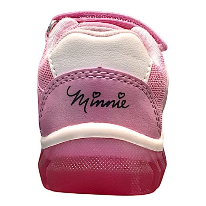 Sneakers bimba primi passi rosa con luci, minnie e doppio strappo - Geox