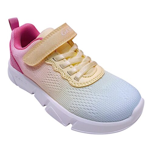 Sneakers bimba-ragazza multicolor arcobaleno pastello con strappo e lacci elastici - Geox