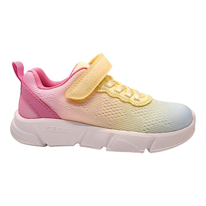Sneakers bimba-ragazza multicolor arcobaleno pastello con strappo e lacci elastici - Geox