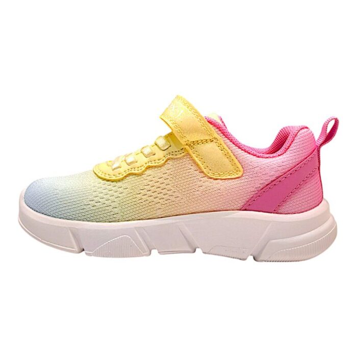 Sneakers bimba-ragazza multicolor arcobaleno pastello con strappo e lacci elastici - Geox