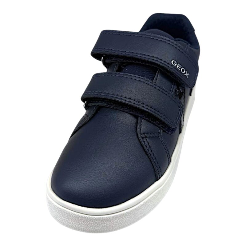 Sneakers blu in similpelle per bambina-ragazza con cuore laterale blu tono su tono e doppio strappo - Geox 1 Sneakers blu in similpelle per bambina con cuore laterale tono su tono e doppio strappo - Geox