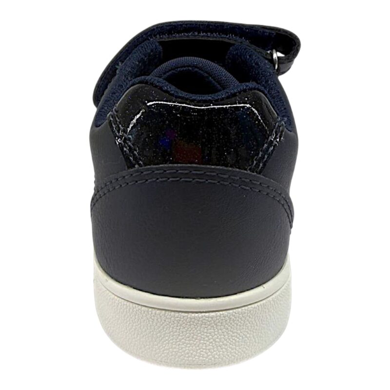Sneakers blu in similpelle per bambina-ragazza con cuore laterale blu tono su tono e doppio strappo - Geox 4 Sneakers blu in similpelle per bambina con cuore laterale tono su tono e doppio strappo - Geox