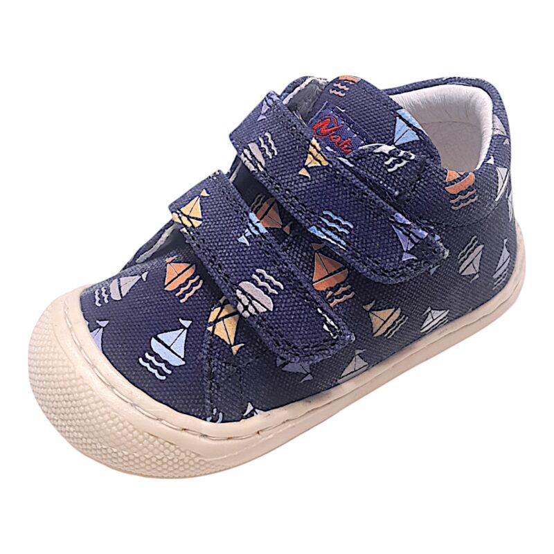 Sneakers cocoon primi passi jeans con barche a vela e doppio strappo - Naturino