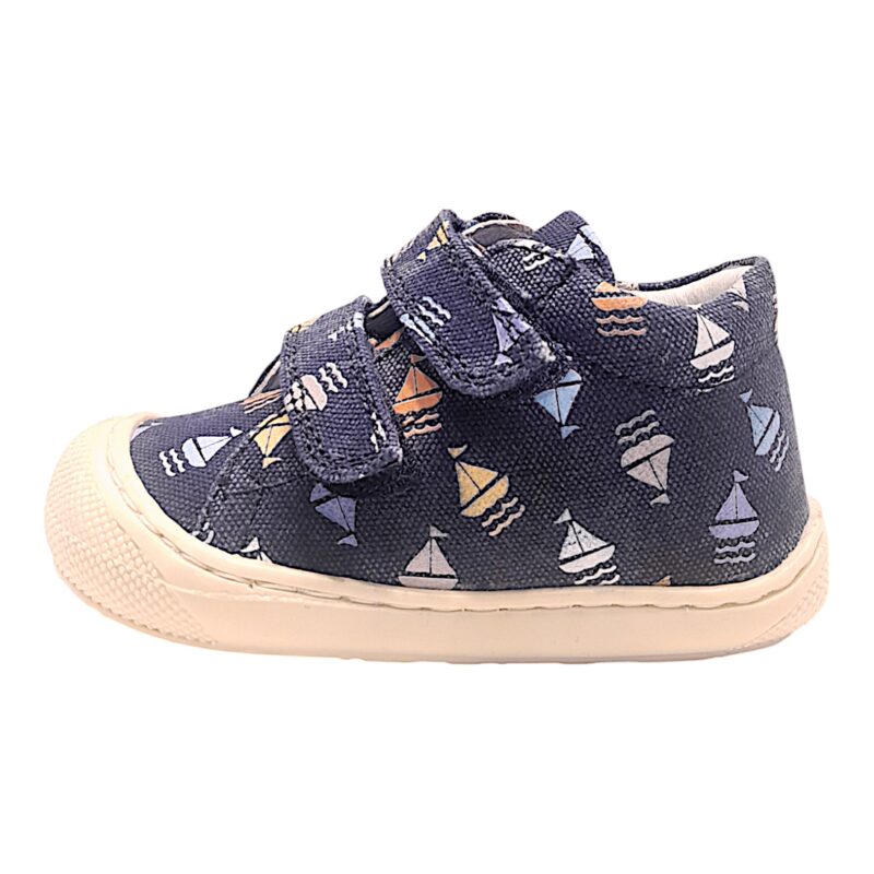 Sneakers cocoon primi passi jeans con barche a vela e doppio strappo - Naturino