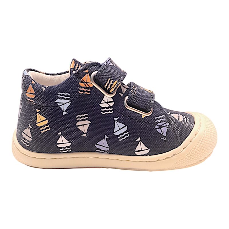 Sneakers cocoon primi passi jeans con barche a vela e doppio strappo - Naturino
