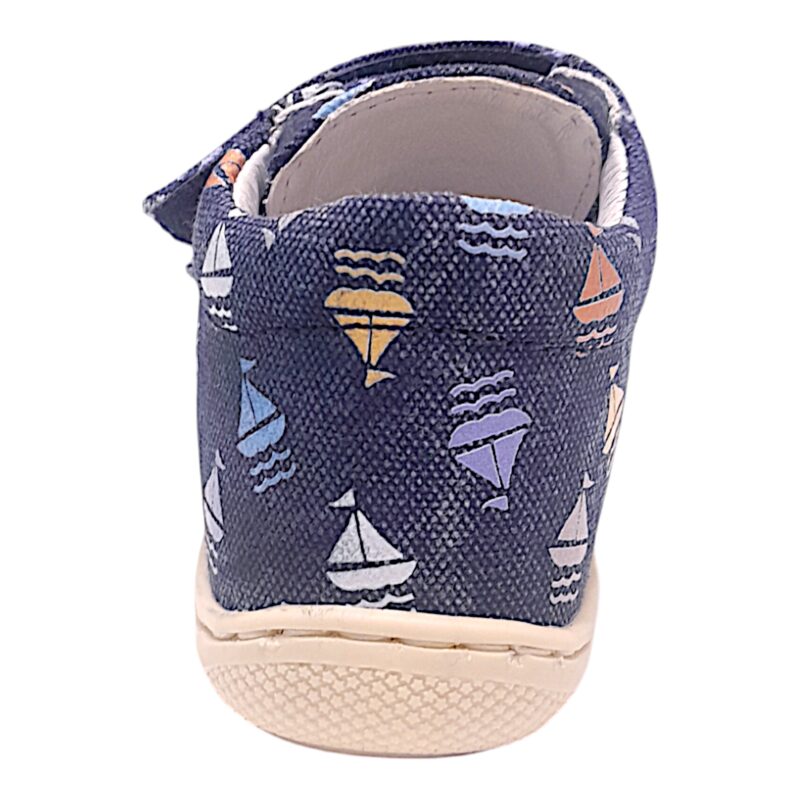 Sneakers cocoon primi passi jeans con barche a vela e doppio strappo - Naturino