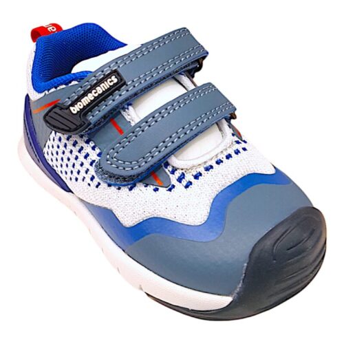 Sneakers ginnica bianco e blu con dettagli petrolio e navy – Biomecanics