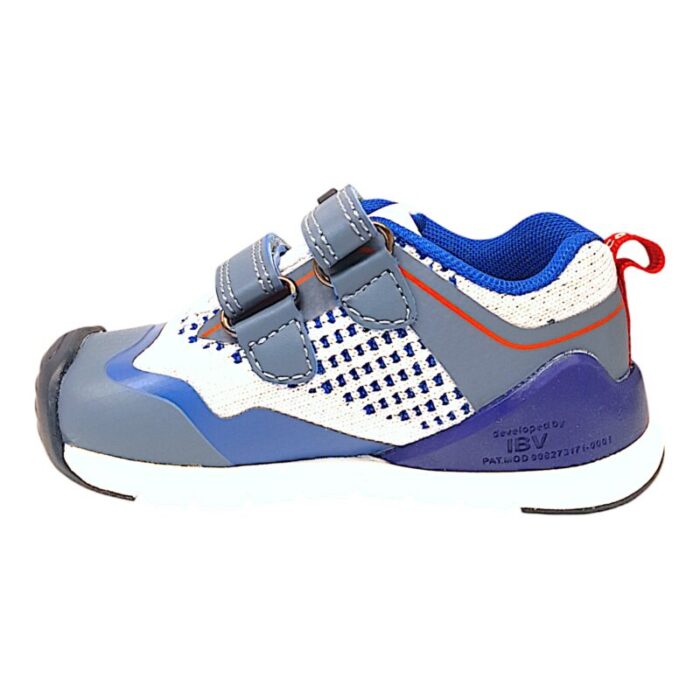 Sneakers ginnica bianco e blu con dettagli petrolio e navy – Biomecanics