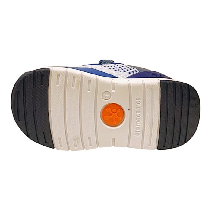 Sneakers ginnica bianco e blu con dettagli petrolio e navy – Biomecanics