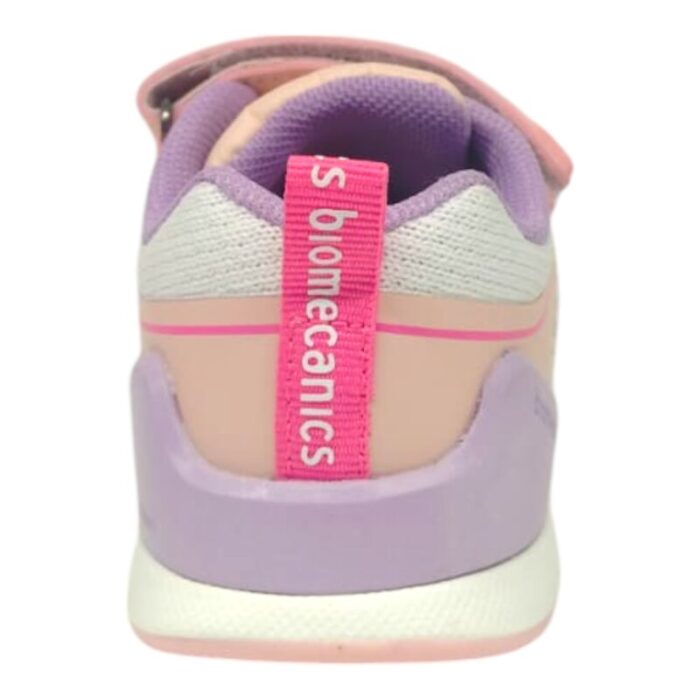 Sneakers ginnica per bambina bianco e rosa con dettagli lilla e rossi – Biomecanics