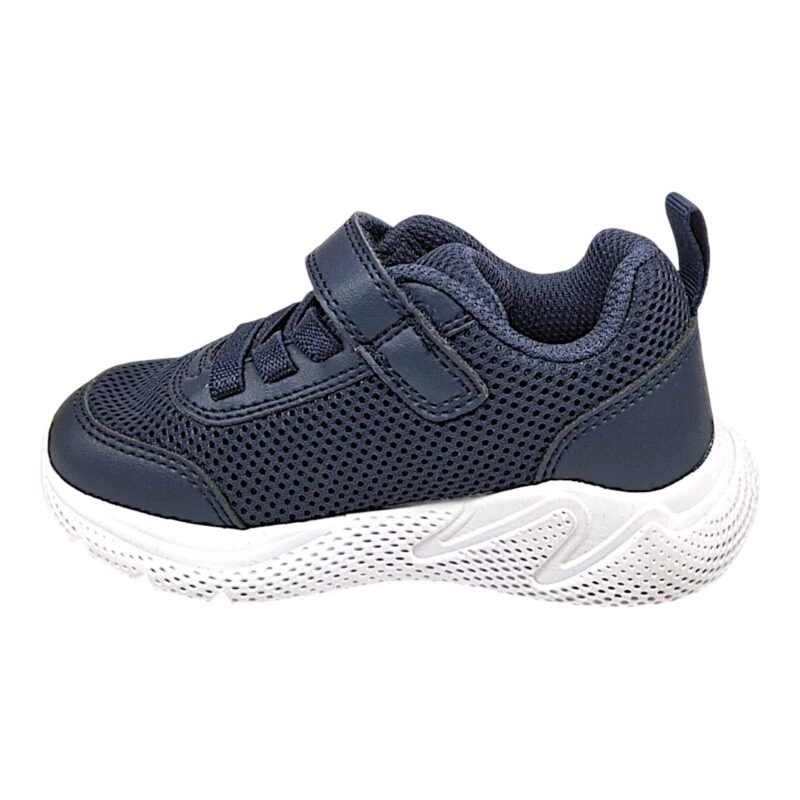 Sneakers ginnica primi passi bambino retata blu con strappo e lacci elastici – Geox 3 Sneakers ginnica primi passi bambino retata blu con strappo e lacci elastici – Geox