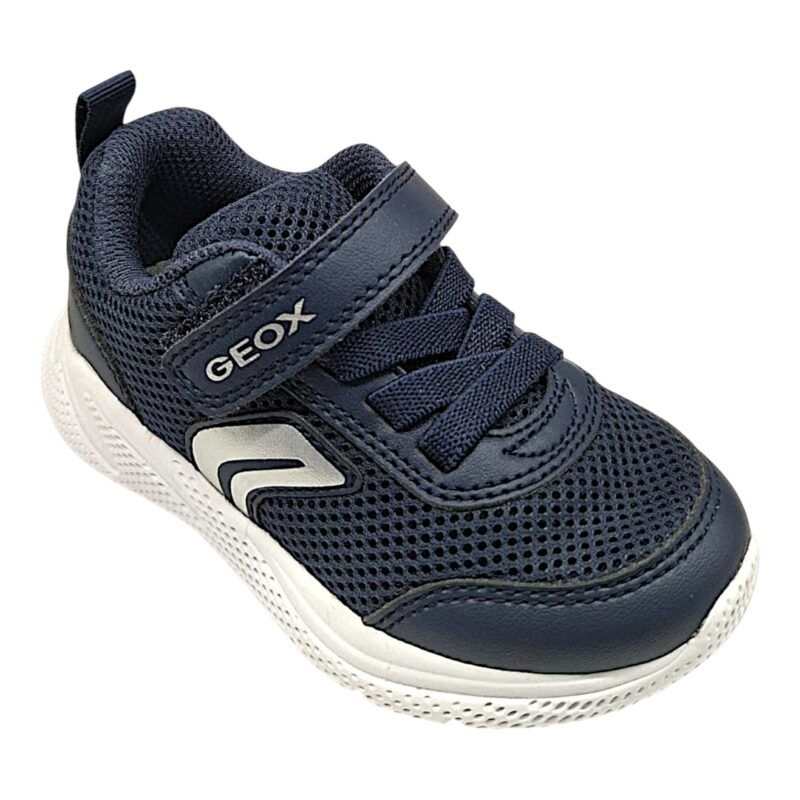 Sneakers ginnica primi passi bambino retata blu con strappo e lacci elastici – Geox 1 Sneakers ginnica primi passi bambino retata blu con strappo e lacci elastici – Geox