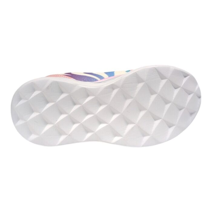 Sneakers ginnica unicorno bambina pink-multicolor con strappo, lacci elastici e luci - Silver