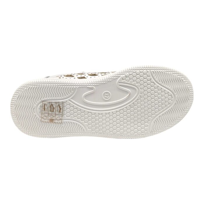 Sneakers gioiello basse bianche per bambina-ragazza traforate con brillantini - Asso