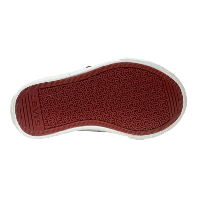 Sneakers in tessuto rosse unisex primi passi tipo Converse con strappo e lacci elastici - Levi's 4 Sneakers in tessuto rosse unisex primi passi tipo Converse con strappo e lacci elastici - Levi's