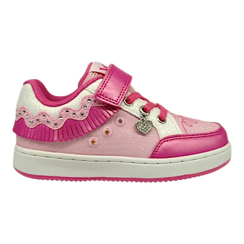 Sneakers per bambina rosa-fucsia con luci, velcro e lacci elastici - Lelli Kelly 2 Sneakers per bambina rosa-fucsia con luci, velcro e lacci elastici - Lelli Kelly