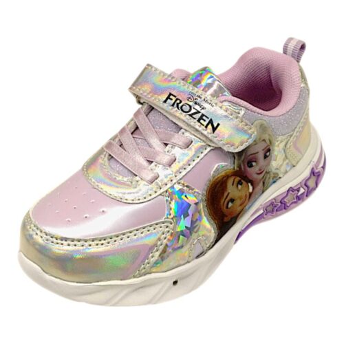 Sneakers per bambina sportive invernali Frozen silver/lilac con luci, strappo e lacci elastici – Alek Moda Silver 4 Sneakers per bambina sportive invernali Frozen con luci silverlilac, strappo e lacci elastici – Silver