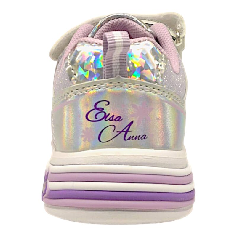 Sneakers per bambina sportive invernali Frozen silver/lilac con luci, strappo e lacci elastici – Alek Moda Silver 4 Sneakers per bambina sportive invernali Frozen con luci silverlilac, strappo e lacci elastici – Silver
