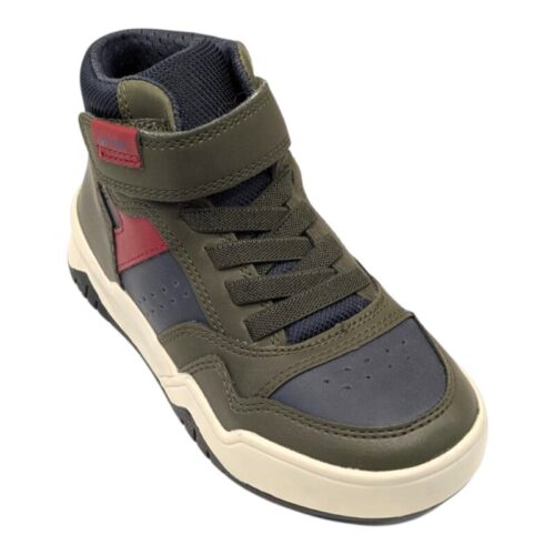 Sneakers per bambino blu navy-verde militare con strappi e lacci elastici - Geox 21 Sneakers per bambino blu navy-verde militare con strappi e lacci elastici - Geox
