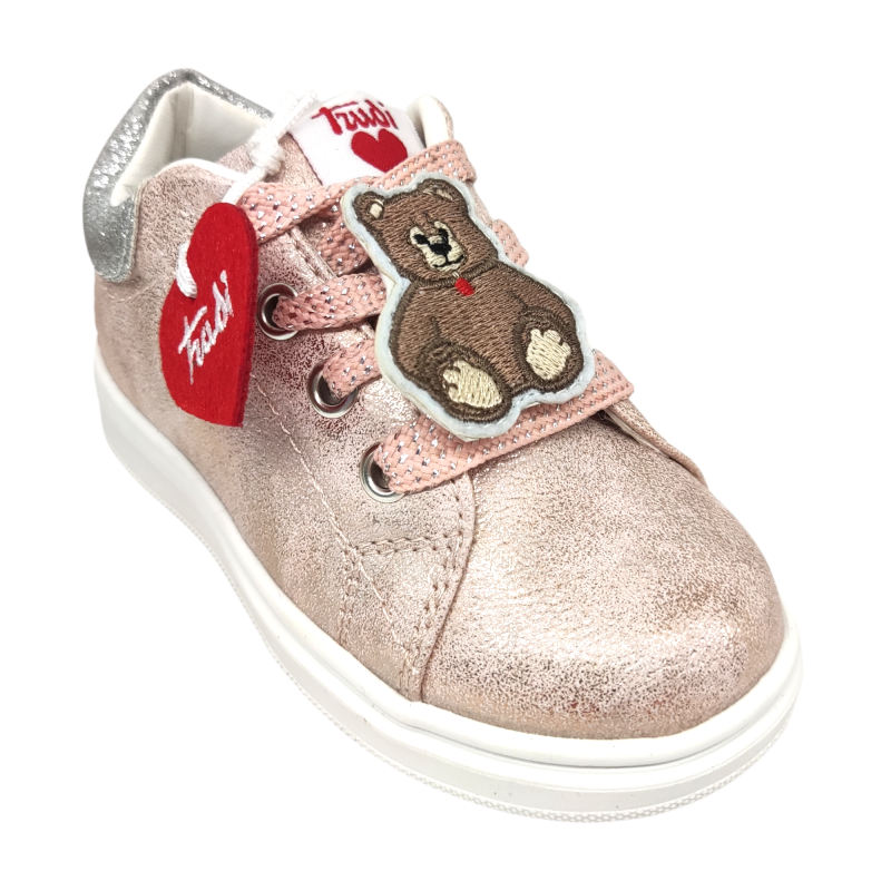 Sneakers pink per bambina primi passi rosa-argento-glitter - Trudi