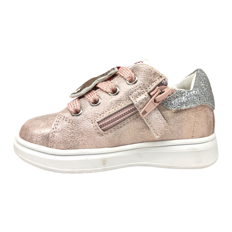 Sneakers pink per bambina primi passi rosa-argento-glitter - Trudi